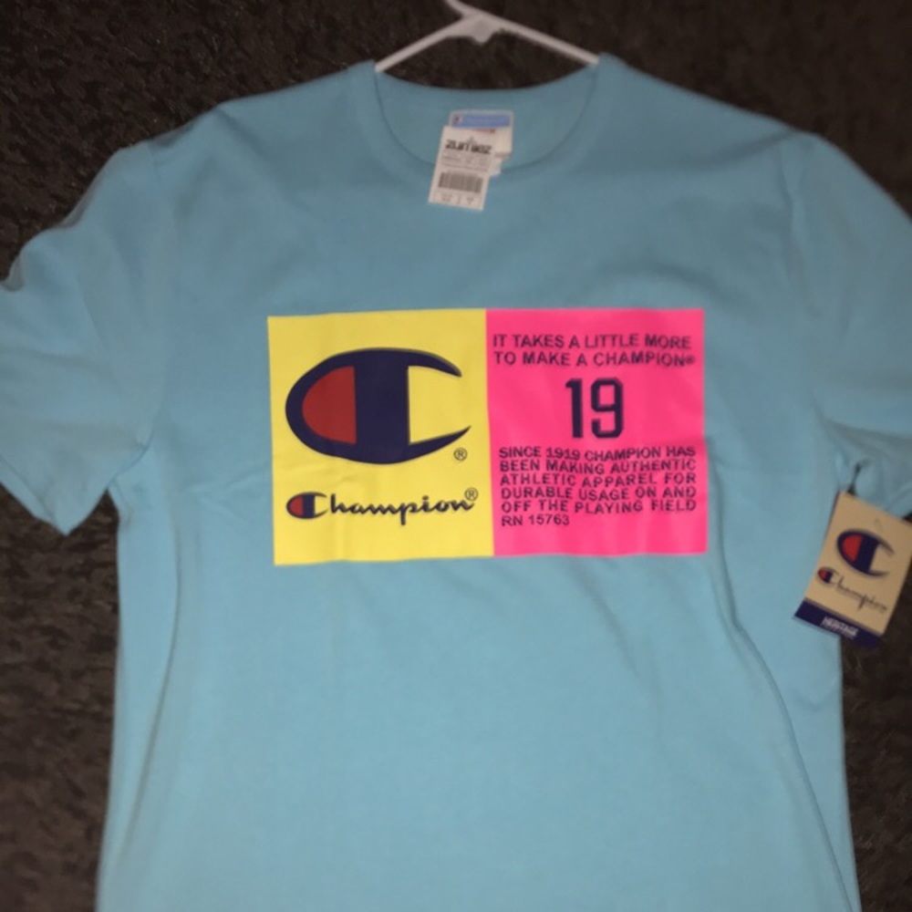 Champion Two Tone Jock Tag Blue T-Shirt